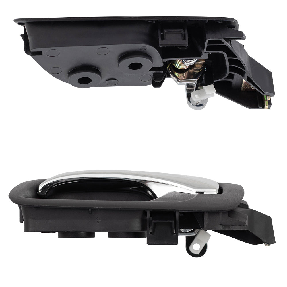 Fits Honda Accord 03-07 4 Pc Set of Inside Door Handles Chrome w/ Black Housing