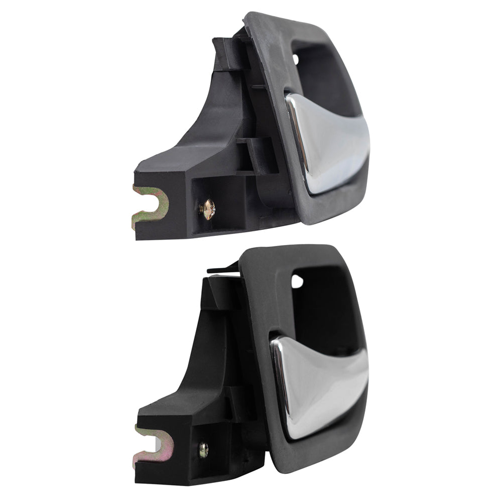 Fits Honda Accord 03-07 4 Pc Set of Inside Door Handles Chrome w/ Black Housing