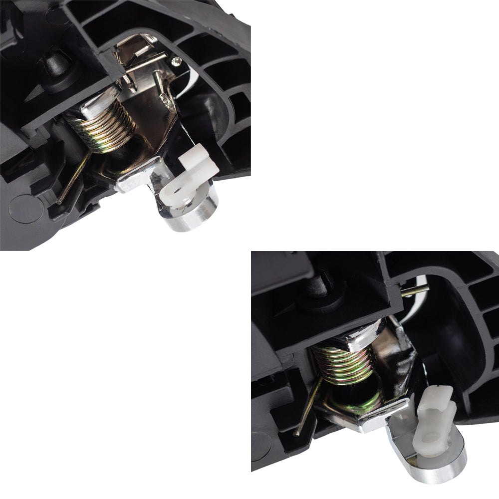 Brock Replacement Drivers Inside Door Handles Black w/ Chrome Compatible with 2003-2007 Accord