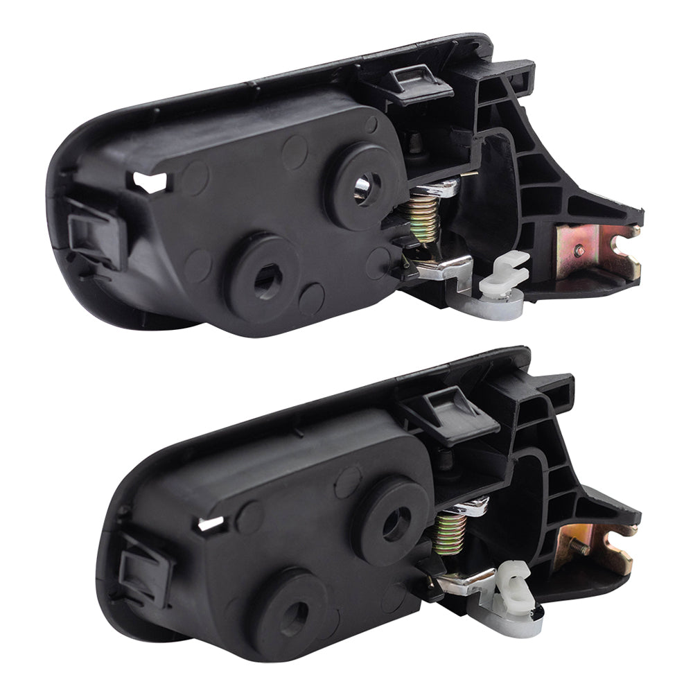 Brock Replacement Drivers Inside Door Handles Black w/ Chrome Compatible with 2003-2007 Accord