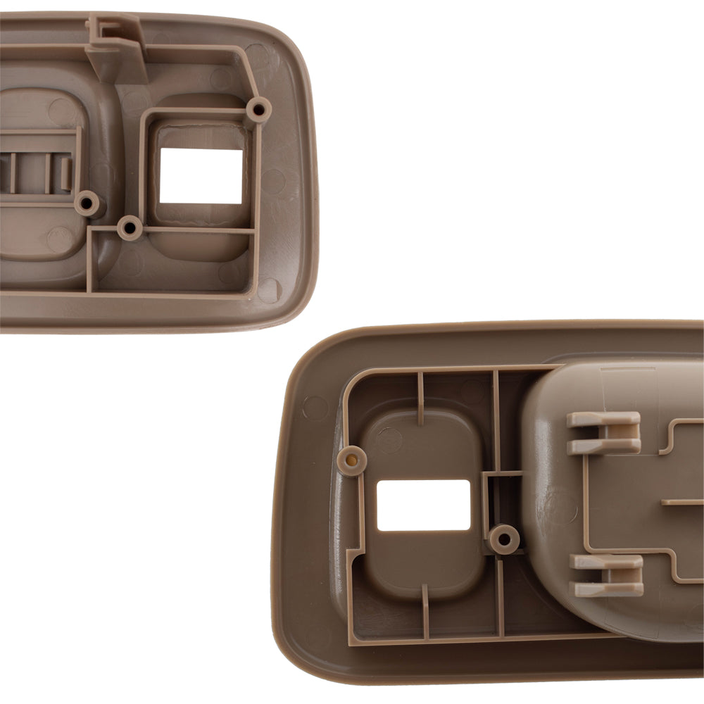 Brock Replacement Pair Set Front Inside Interior Door Handles Beige & Chrome Compatible with Accord w/ Power Locks 72165SV4003ZE 72125SV4003ZE
