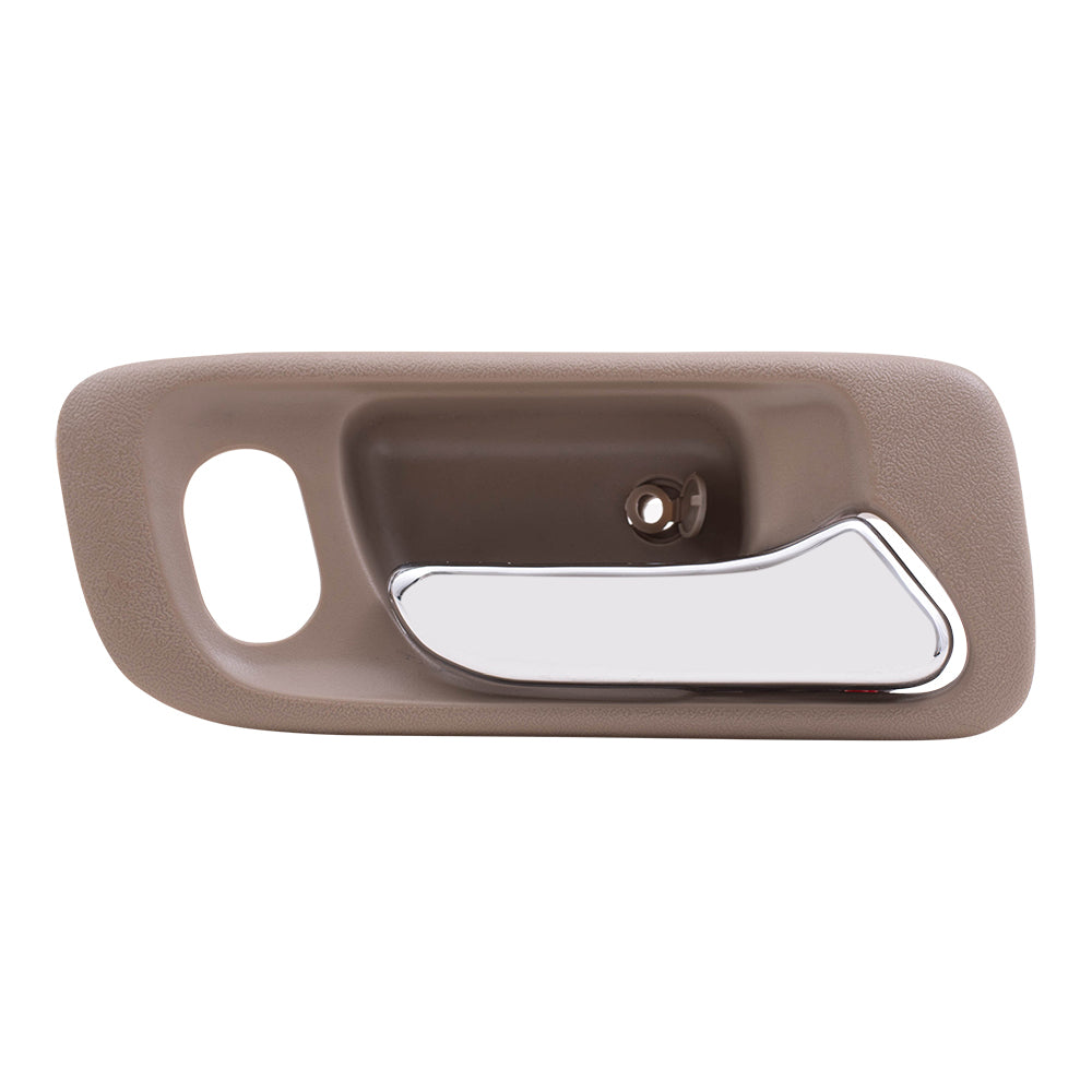 Brock Replacement Pair Set Front Inside Interior Beige Door Handles w/ Holes Compatible with Accord Odyssey HO1352118 HO1353118