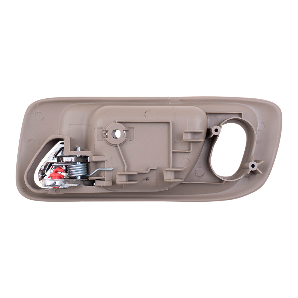 Brock Replacement Pair Set Front Inside Interior Beige Door Handles w/ Holes Compatible with Accord Odyssey HO1352118 HO1353118