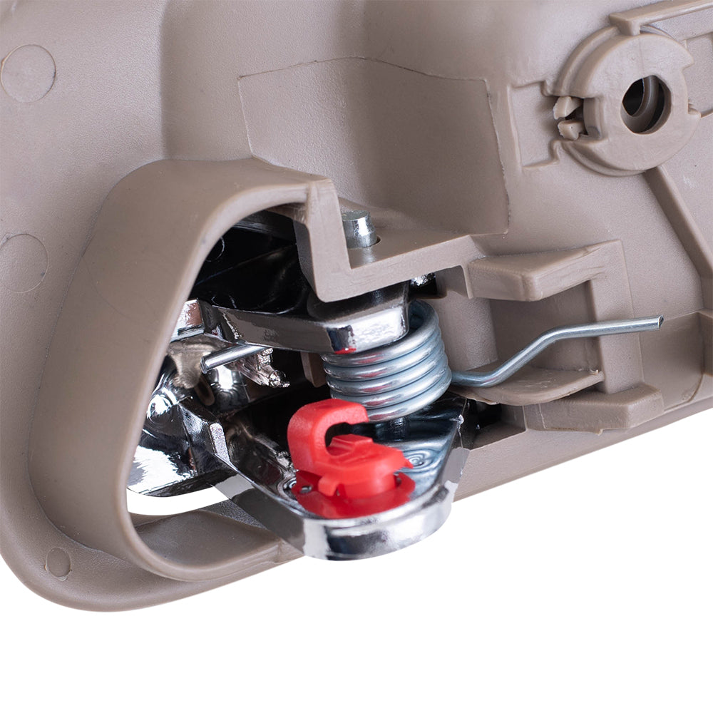 Brock Replacement Pair Set Front Inside Interior Beige Door Handles w/ Holes Compatible with Accord Odyssey HO1352118 HO1353118