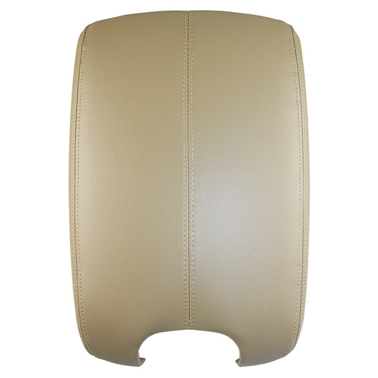 Brock Replacement Beige Leatherette Center Console Armrest Cover Synthetic Leather Lid w/Plastic Plate Repair Compatible with 08-12 Accord 83450-TA5-A31ZC