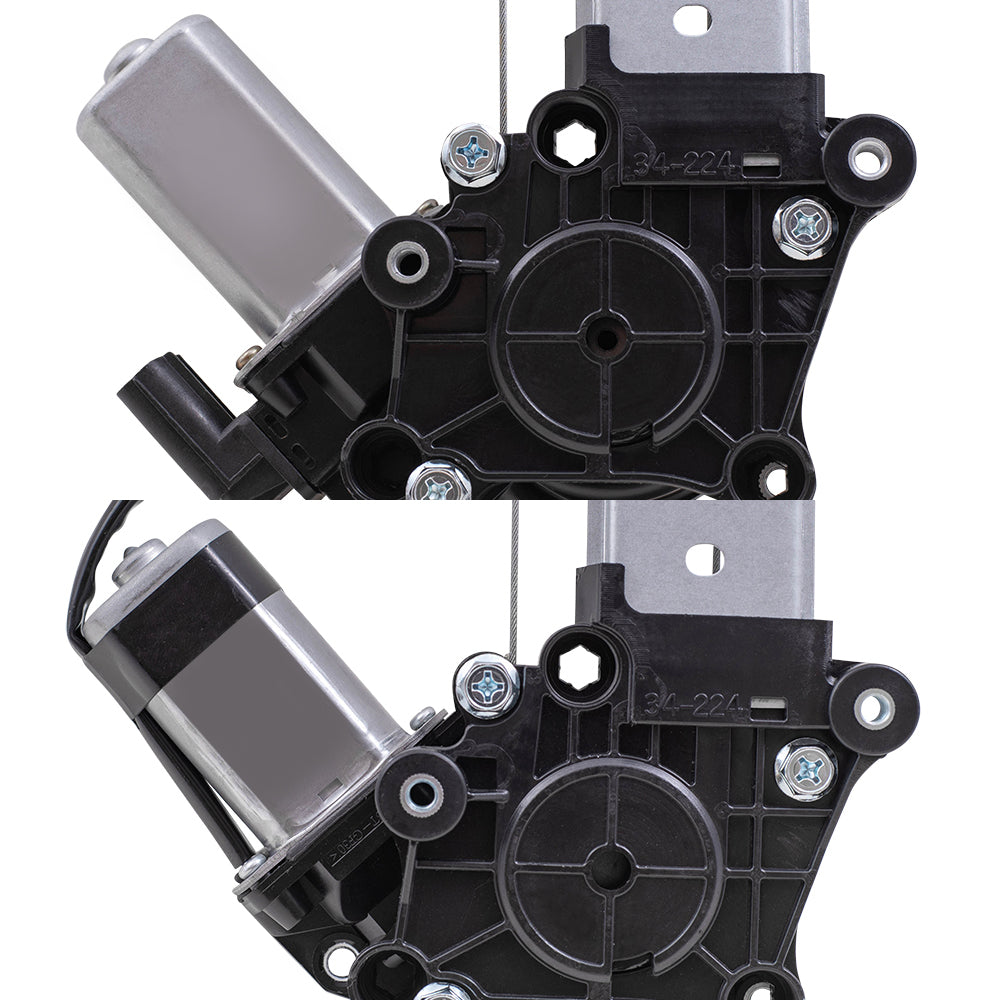 Brock Replacement Driver and Passenger Side Front and Rear Power Window Regulators with Motor-6 Pin Connector 4 Piece Set Compatible with 2017-2020 CR-V & 2020 CR-V Hybrid