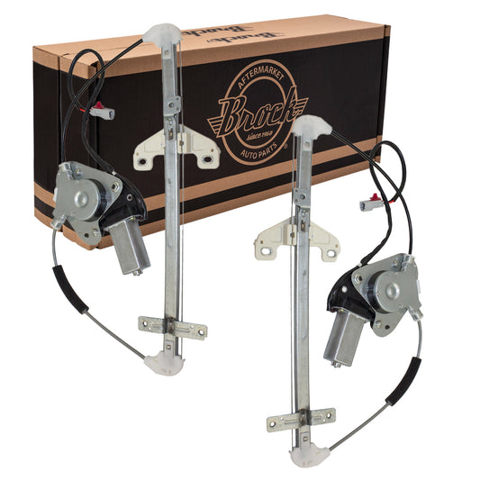 Brock Replacement Set Rear Power Window Regulators with Motors Compatible with 2001-2005 Civic Sedan 72750-S5A-J03 72750-S5D-A05