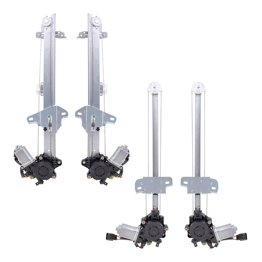 Power Window Regulator with Motor Front & Rear Driver And Passenger Side 4 Piece Set For 2016-2021 Honda Civic Sedan North America Built 2019-2022 Honda Insight