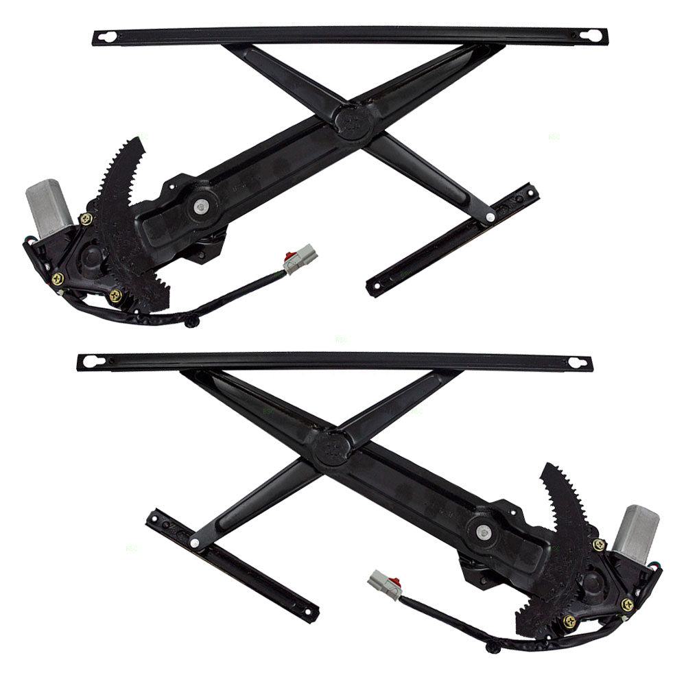 Brock Replacement Driver and Passenger Front Power Window Lift Regulators with Motors Assemblies Compatible with 93-95 Civic Coupe 72251-SR3-J01