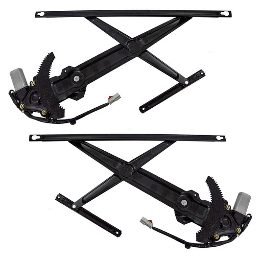 Brock Replacement Driver and Passenger Front Power Window Lift Regulators with Motors Assemblies Compatible with 93-95 Civic Coupe 72251-SR3-J01