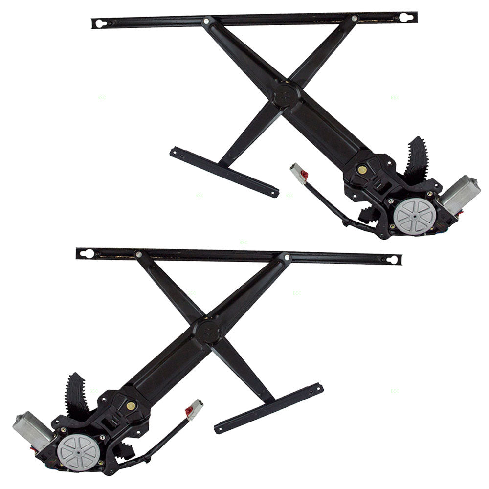 Brock Replacement Driver and Passenger Front Power Window Lift Regulators with Motors Assemblies Compatible with 93-95 Civic Coupe 72251-SR3-J01