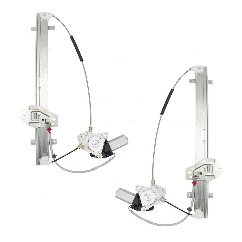 Brock Replacement Pair Set Front Power Window Lift Regulators w/ Motors Assemblies Compatible with 01-02 MDX 72250S3VA03 72210S3VA03
