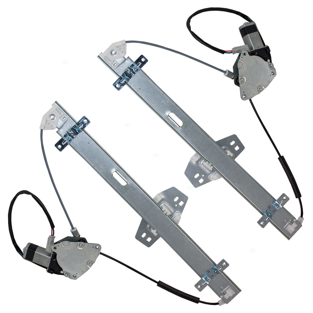 Brock Replacement Driver and Passenger Rear Power Window Lift Regulators & Motors Assemblies Compatible with 03-08 SUV 72750-S9V-A02 72710-S9V-A02
