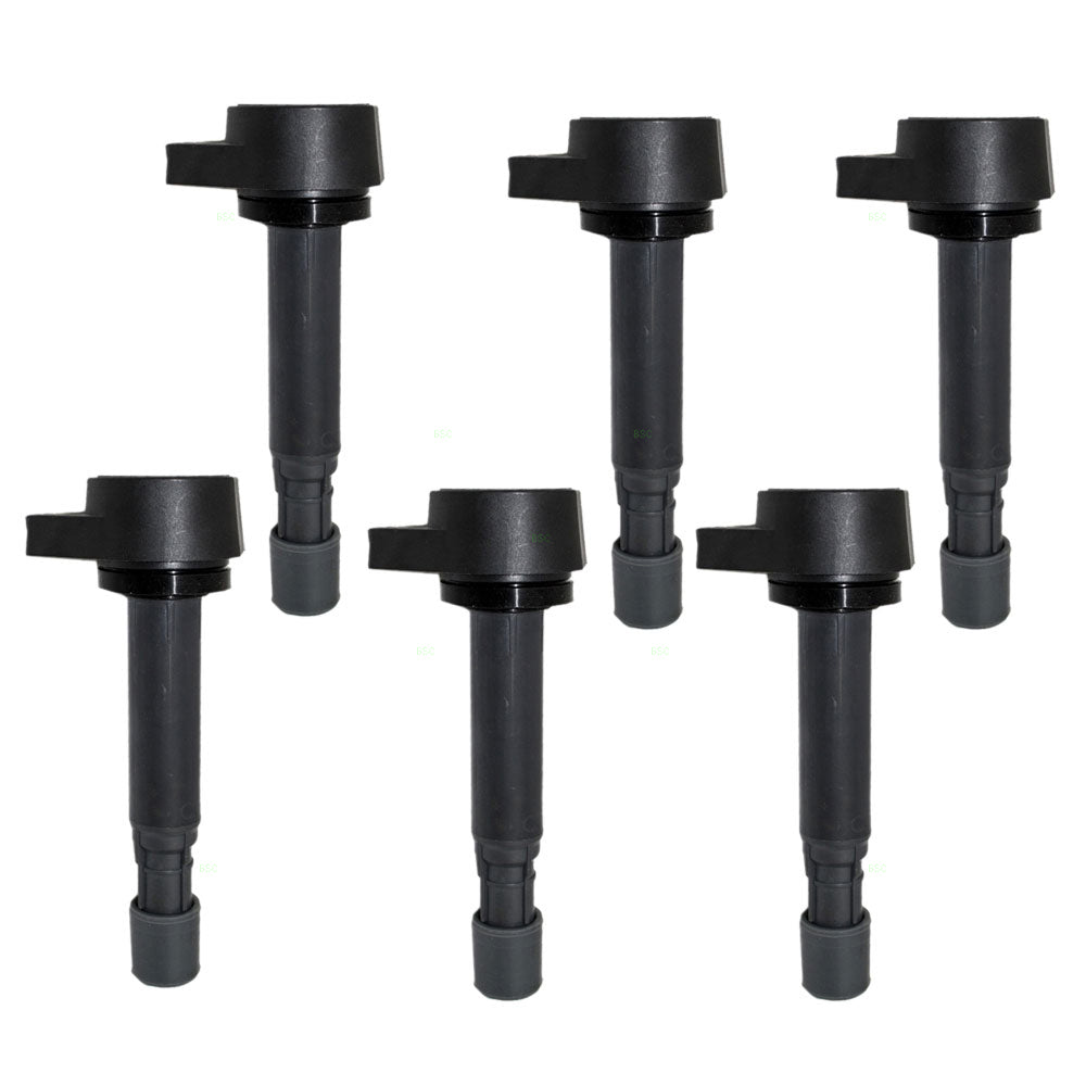 Brock Replacement 6 Piece Set of Ignition Spark Plug Coils Compatible with MDX Ridgeline Pilot Vue Civic 30520PVFA01 30520-PVJ-A01