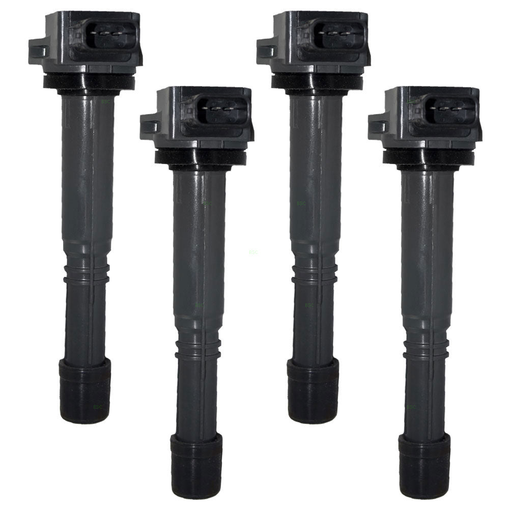 Brock Replacement 4 Piece Set of Ignition Spark Plug Coils Compatible with Element Civic CR-V Accord RSX S2000 30520RRA007 30520-RRA-007