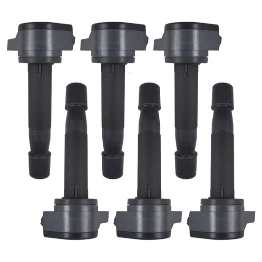 Brock Replacement 6 Pc Set Ignition Spark Plug Coils Compatible with MDX RDX RL TL TSX ZDX Accord & Crosstour Odyssey Pilot Ridgeline 30520R70S01