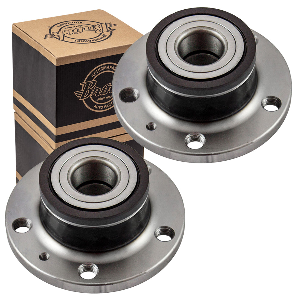 Brock Replacement Rear Driver and Passenger Side Hub Bearing Assemblies without Lugs Compatible with Q3/ CC/ Passat & Passat CC / Beetle/ GTI/ Golf/ TT/ EOS/ A4/ A5 & A5 Wagon/ A6 & A6 Wagon