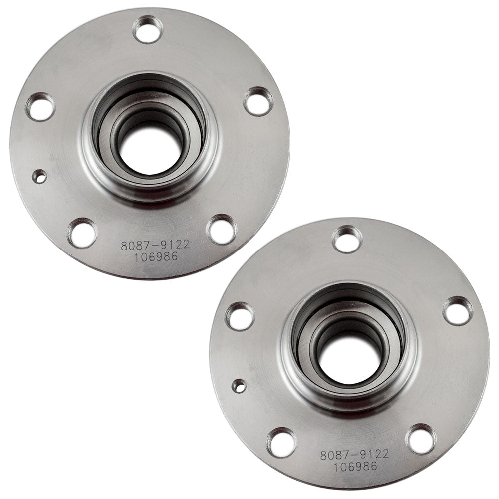 Brock Replacement Rear Driver and Passenger Side Hub Bearing Assemblies without Lugs Compatible with Q3/ CC/ Passat & Passat CC / Beetle/ GTI/ Golf/ TT/ EOS/ A4/ A5 & A5 Wagon/ A6 & A6 Wagon