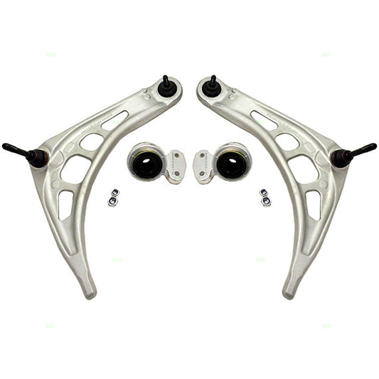 Brock Replacement Set of Front Lower Control Arms with Ball Joint Bushings and Retainers Kit Compatible with 1999-2005 3 Series Rear Wheel Drive 31126777852