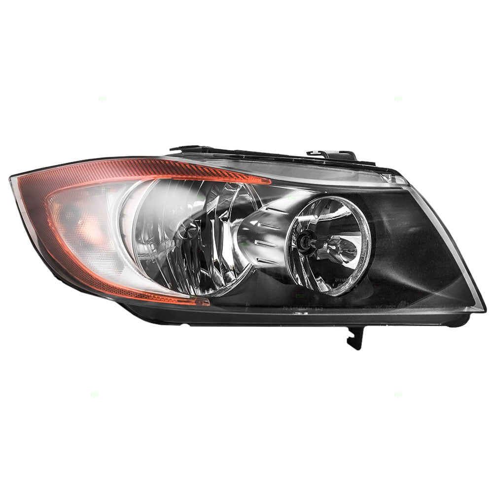 Brock Replacement Passengers Halogen Headlight Headlamp Compatible with 2006 2007 2008 3 Series E90 E91 Sedan Wagon 63116942726