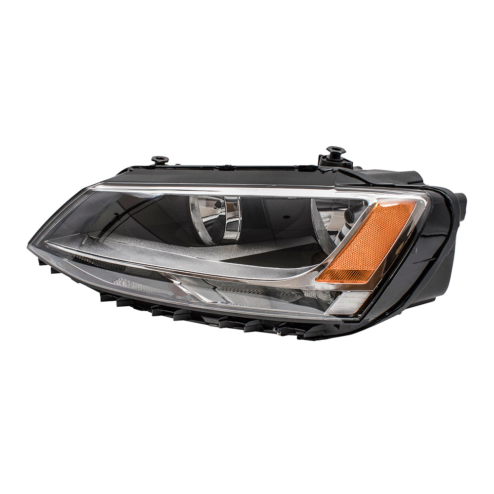 Brock Replacement Driver and Passenger Side Combination Halogen Headlight Assemblies Comaptible with 2011-2014 A6 Sedan 2011-2018 GLI Sedan 2013-2016 A6 Hybrid 5C7941005 5C7941006