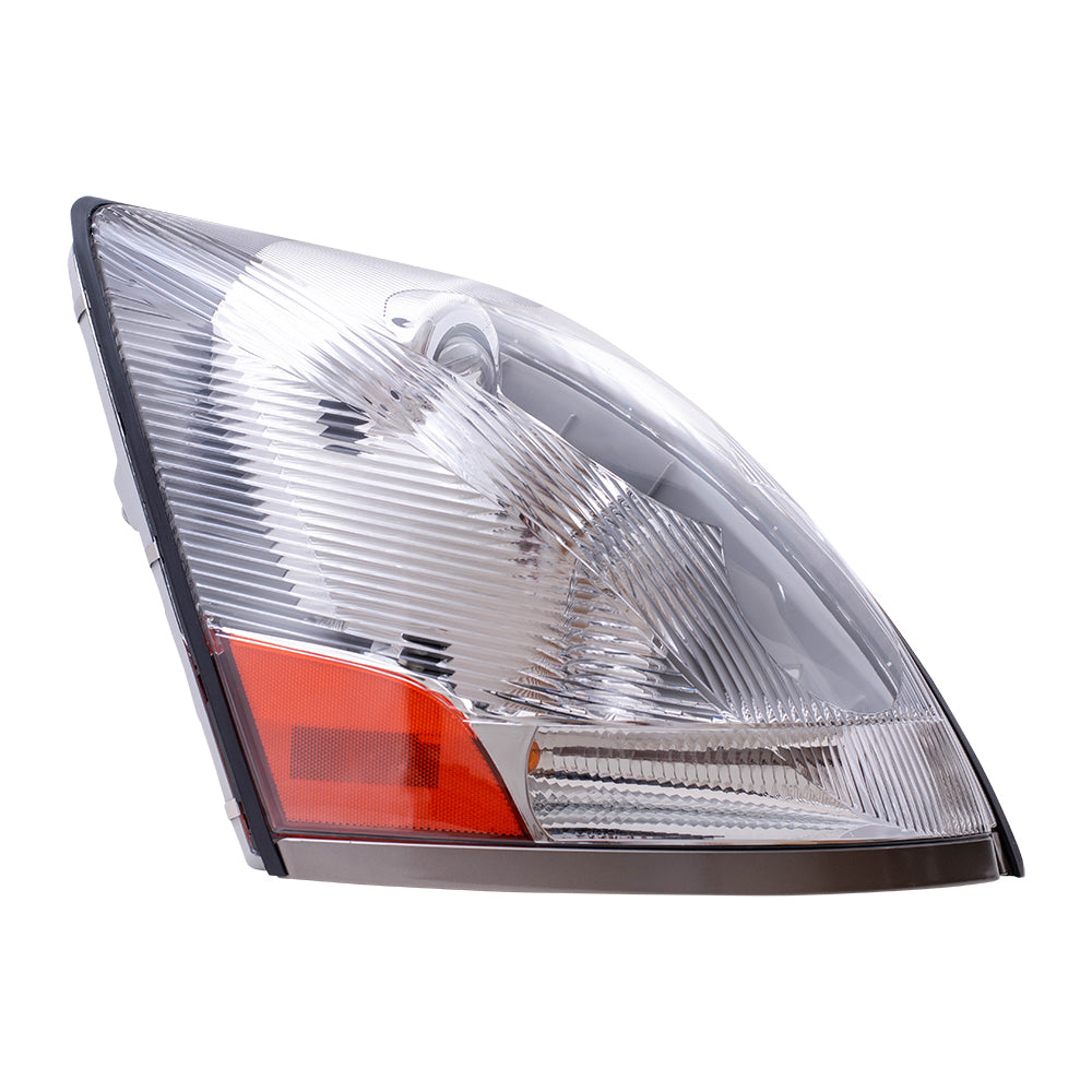 Brock Replacement Halogen Combination Headlight Assembly Passenger Side with Chrome Bezel Compatible with 04-18 VNL 04-18 VNM 04-15 VN