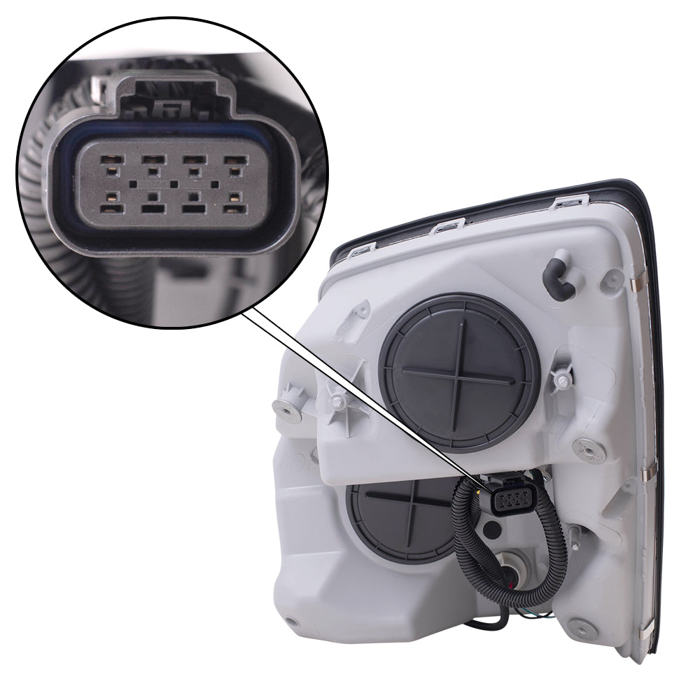 Brock Replacement Halogen Combination Headlight Assembly Passenger Side with Chrome Bezel Compatible with 04-18 VNL 04-18 VNM 04-15 VN