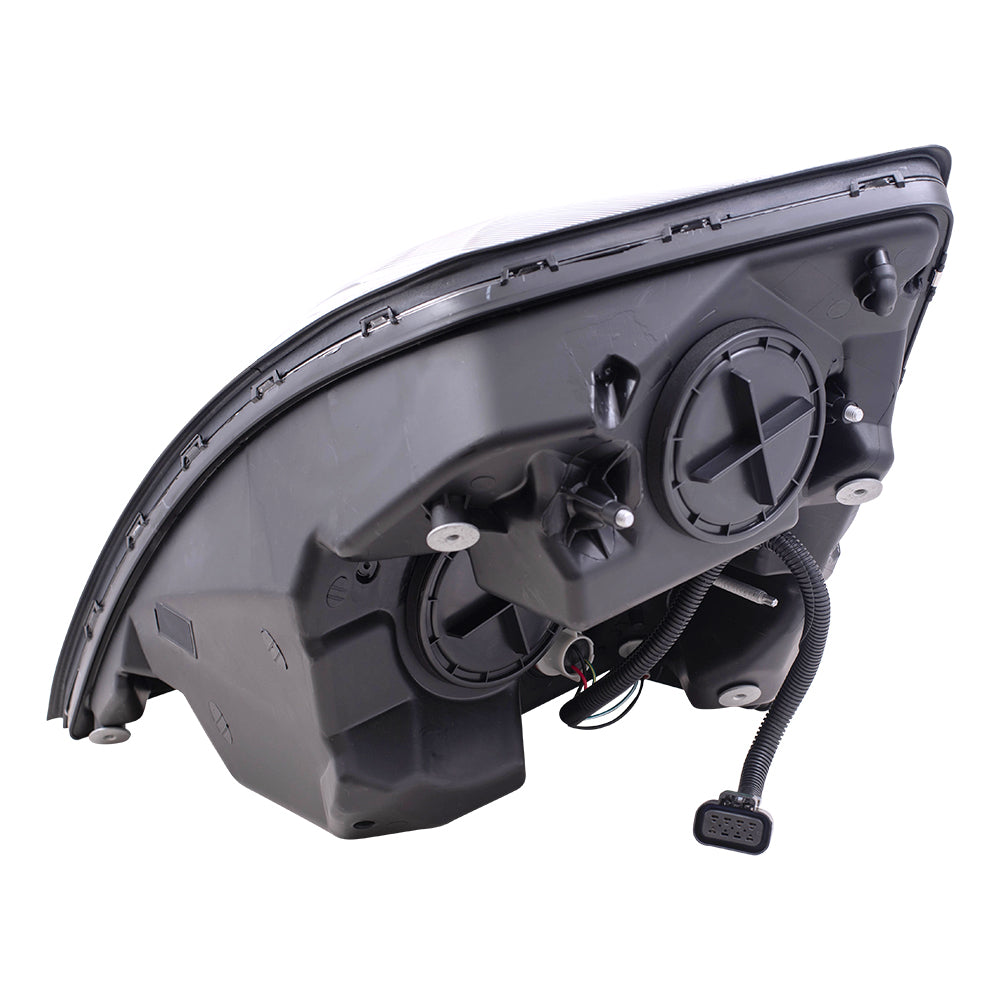 Brock Replacement Halogen Combination Headlight Assembly Passenger Side with Black Bezel Compatible with 04-18 VNL 04-18 VNM 04-15 VN