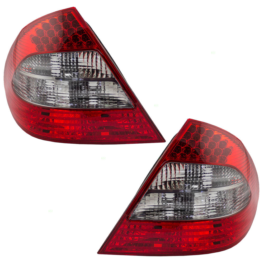 Brock Replacement Pair LED Tail Lights Compatible with 07-09 E-Class Sedan Appearance Package Smoked Back Up Lens Set 2118202564 2118202664 211 820 25 64 211 820 26 64