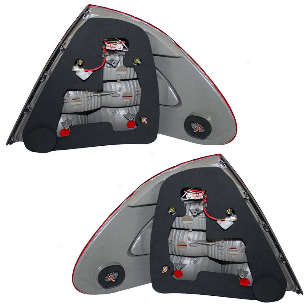 Brock Replacement Pair LED Tail Lights Compatible with 07-09 E-Class Sedan Appearance Package Smoked Back Up Lens Set 2118202564 2118202664 211 820 25 64 211 820 26 64