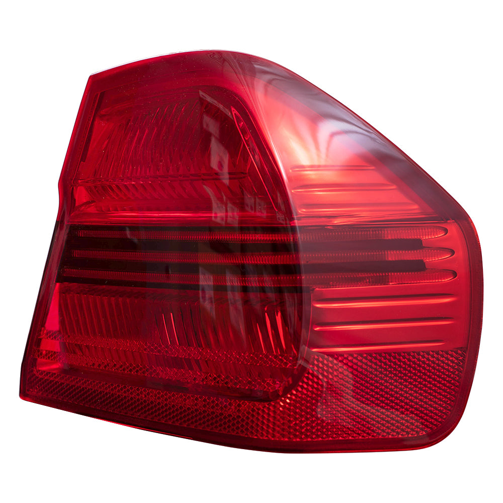 Brock Replacement Driver and Passenger Taillights Quarter Panel Mounted Tail Lamps Compatible with 2006-2008 3 Series Sedan 63217161955 63217161956