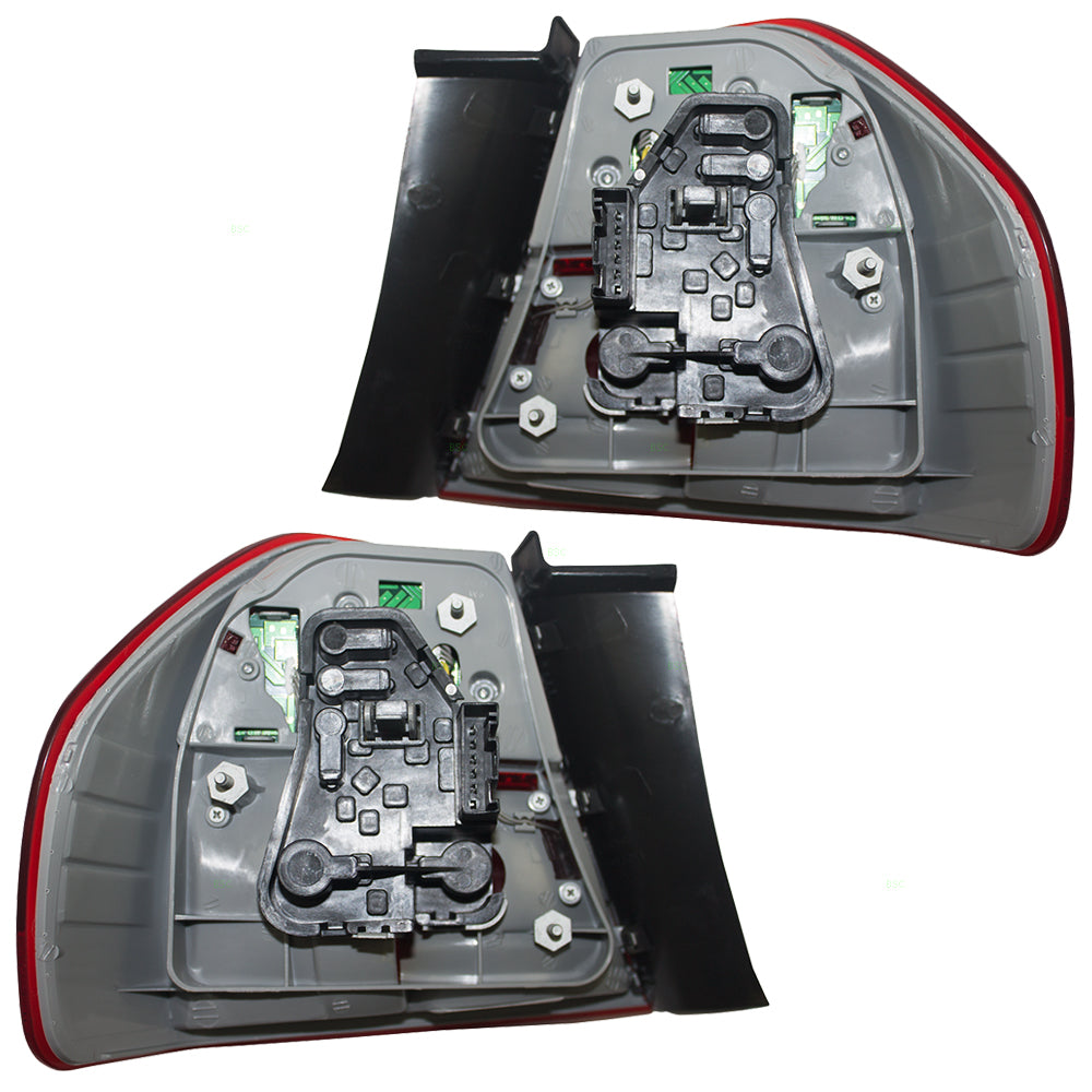 Brock Replacement Pair Set Taillights Tail Lamps Quarter Panel Mounted Compatible with 2009-2011 3 Series M3 Sedan 63 21 7 289 429 63 21 7 289 430