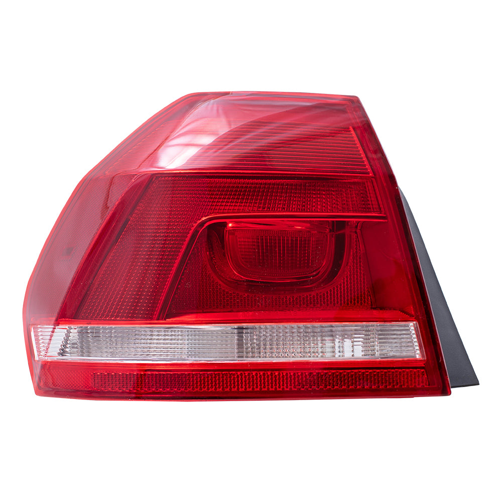 Brock Replacement Drivers Taillight Tail Lamp Quarter Panel Mounted Lens Compatible with 2012-2015 Passat 561 945 095 H