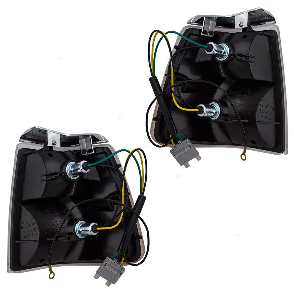 Brock Replacement Driver and Passenger Park Signal Corner Marker Lights Lamps Lenses Compatible with 1986-1993 240 Series 1312623-0 1312630-5