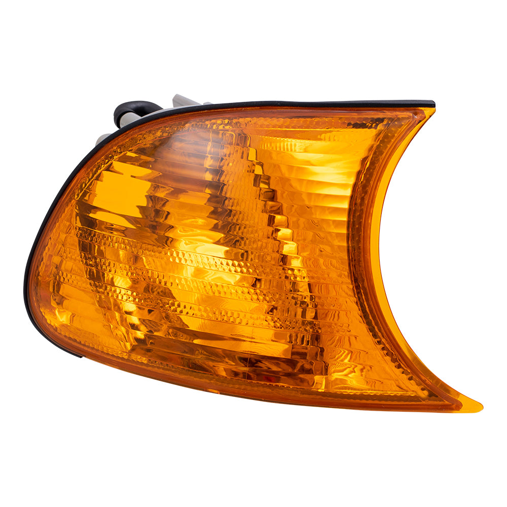 Brock Replacement Passengers Park Signal Corner Marker Light Lamp Amber Lens Compatible with 1999-2001 3 Series E46 Coupe & Convertible 63126904300