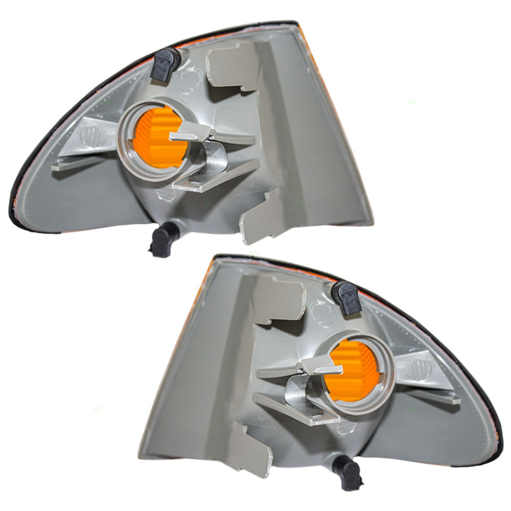 Brock Replacement Driver and Passenger Park Signal Corner Marker Lights Lamps Lenses Compatible with 1999-2001 3 Series E46 Sedan Wagon 63136902765 63136902766