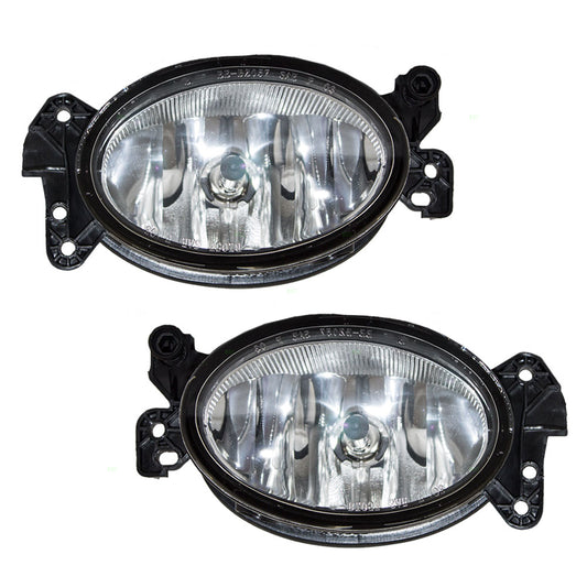 Brock Replacement Driver and Passenger Fog Lights Lamps Compatible with C-Class G-Class GL-Class CLS-Class E-Class R-Class SL55 1698201556 1698201656