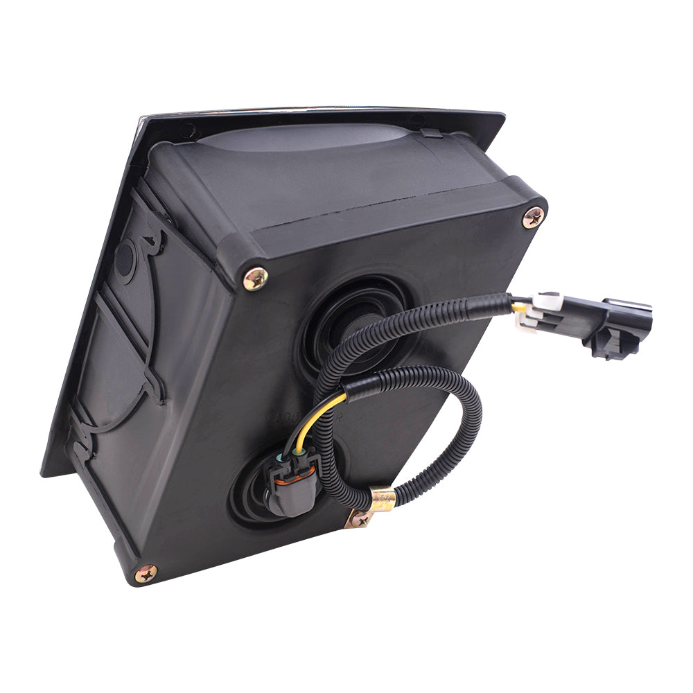 Brock Replacement Passengers Fog Light Assembly w/ Black Bezel Single Bulb w/o DRL Compatible with 04-17 VNL 04-15 VN