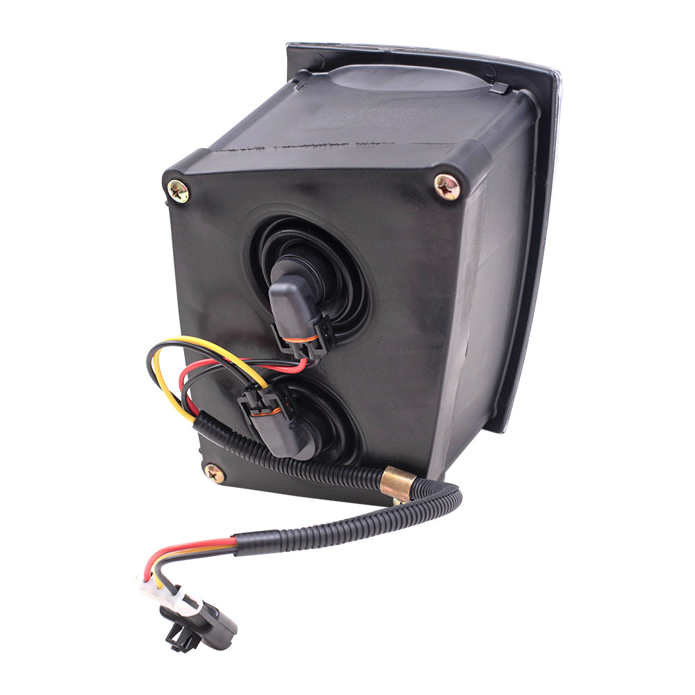 Brock Replacement Driver and Passengers Fog Light Assemblies with Black Bezel and Daytime Running Light Compatible with 04-17 VNL 04-15 VN 82793456 82793458