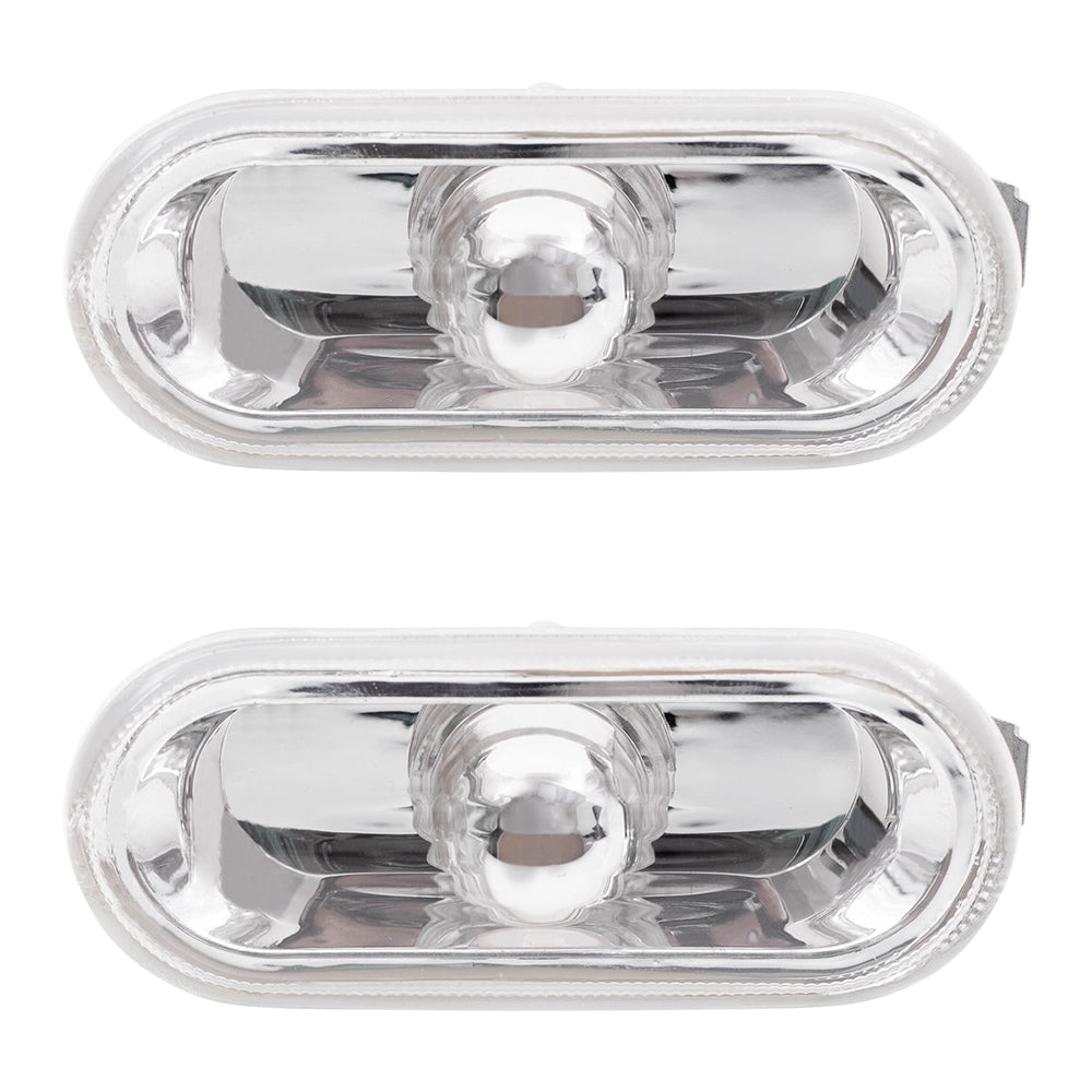 Brock Replacement Front Side Repeater Light Units with Clear Lens Compatible with 1999-2005 Golf 1995-2005 A4 1998-2005 Passat 1999-2002 Cabrio 1J0949117