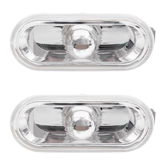 Brock Replacement Front Side Repeater Light Units with Clear Lens Compatible with 1999-2005 Golf 1995-2005 A4 1998-2005 Passat 1999-2002 Cabrio 1J0949117