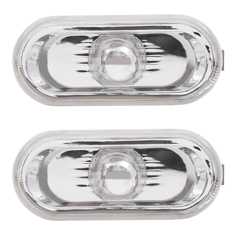 Brock Replacement Front Side Repeater Light Units with Clear Lens Compatible with 1999-2005 Golf 1995-2005 A4 1998-2005 Passat 1999-2002 Cabrio 1J0949117