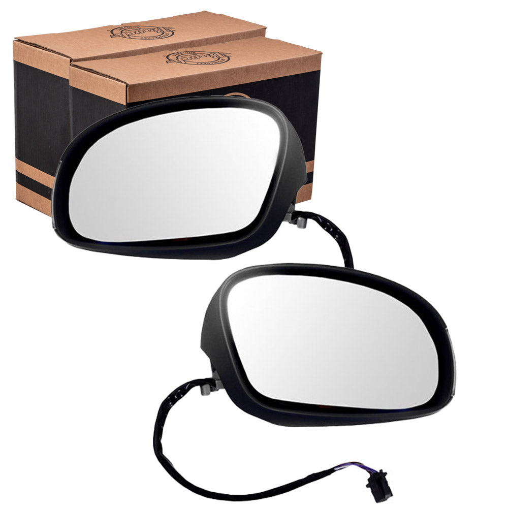 Brock Replacement Driver and Passenger Power Side View Mirror Heated Signal Compatible with 2003-2010 New Beetle 1C1857507ABGRU 1C1857508ABGRU
