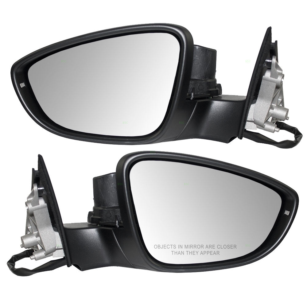 Brock Replacement Driver and Passenger Power Side View Mirrors Heated Signal Ready-to-Paint Gray Compatible with 2012 Passat 3C8857521B 3C8857522C