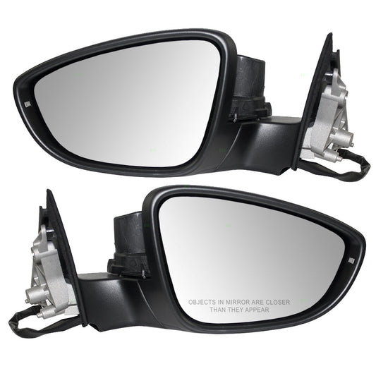 Brock Replacement Driver and Passenger Power Side View Mirrors Heated Signal Ready-to-Paint Gray Compatible with 2012 Passat 3C8857521B 3C8857522C