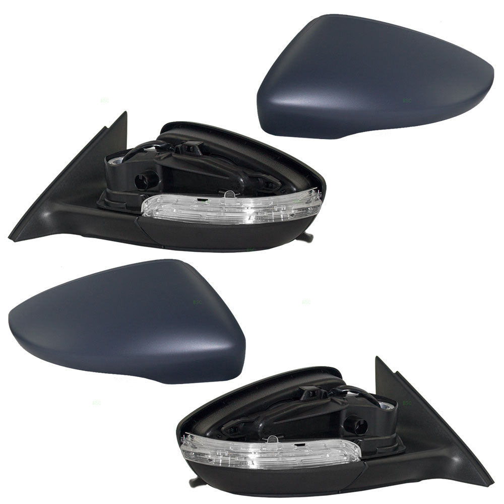 Brock Replacement Driver and Passenger Power Side View Mirrors Heated Signal Ready-to-Paint Gray Compatible with 2012 Passat 3C8857521B 3C8857522C