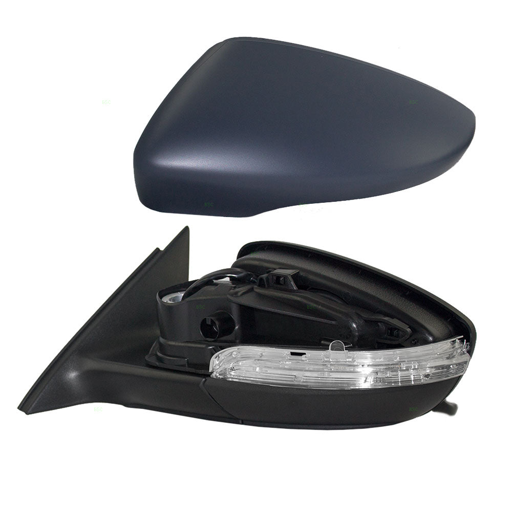 Brock Replacement Drivers Power Side View Mirror Heated Signal Ready-to-Paint Gray Compatible with 2012 Passat 3C8857537GRU