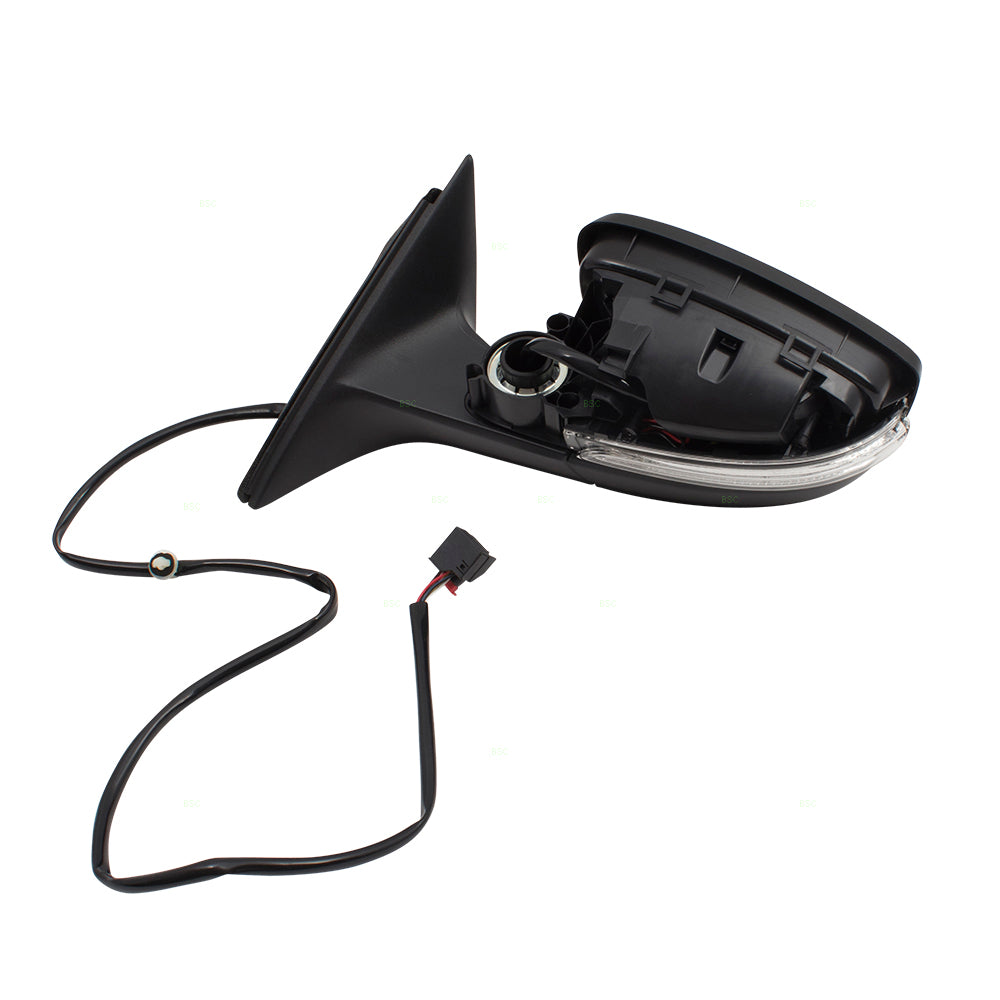 Brock Replacement Pair Set Power Side View Mirrors Heated Signal w/ Gray Caps Compatible with 2012 2013 2014 2015 Passat 561857507R9B9 561857508R9B9
