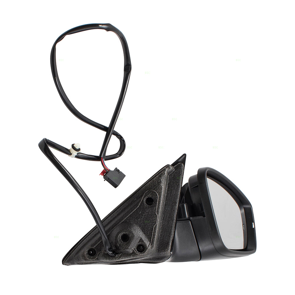 Brock Replacement Passengers Power Side View Mirror Heated Signal Gray Cap Compatible with 2012 2013 2014 2015 Passat 561857508R9B9