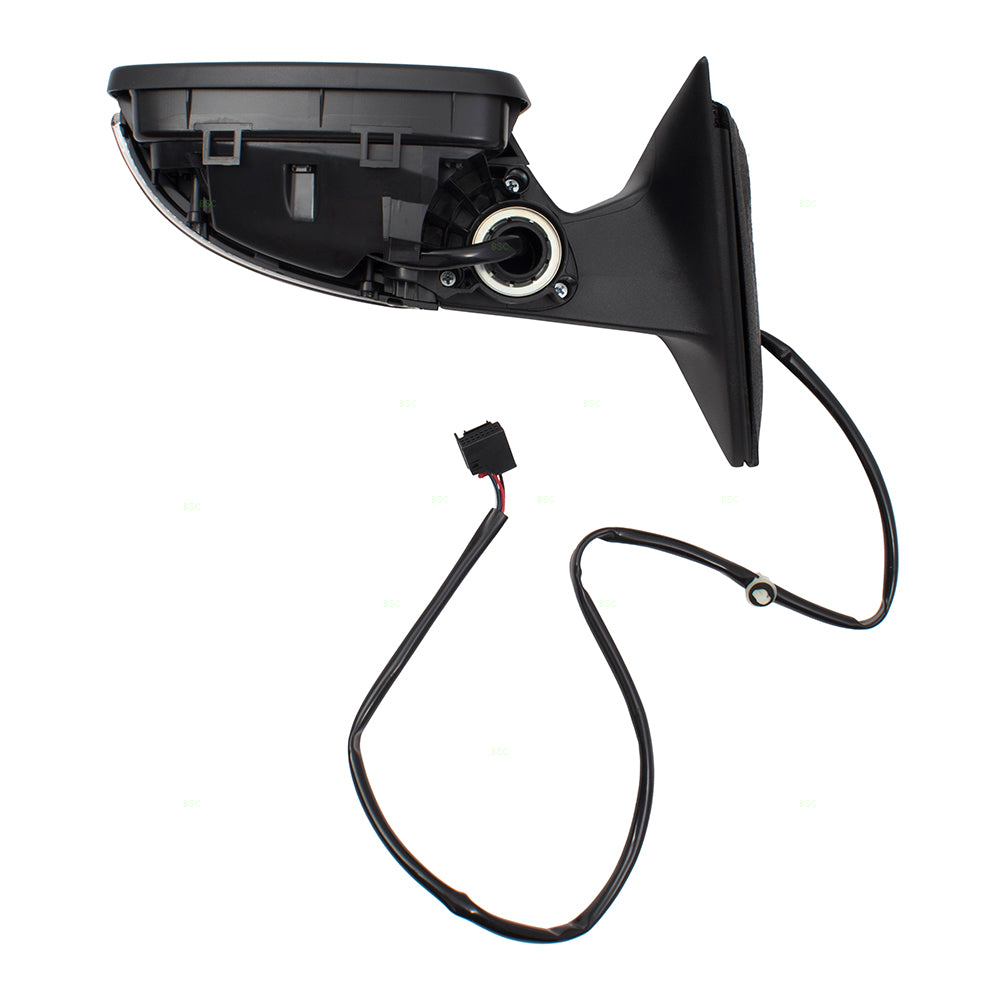 Brock Replacement Passengers Power Side View Mirror Heated Signal Gray Cap Compatible with 2012 2013 2014 2015 Passat 561857508R9B9
